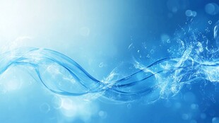 蓝色动感水波梦幻背景图