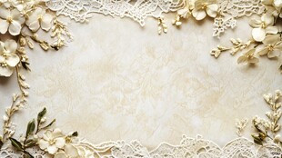 蕾丝花朵边框 优雅背景图