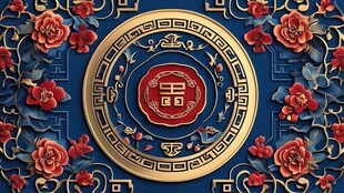 中式福纹背景图