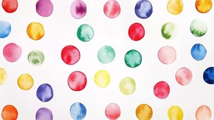 彩色水彩圆点图案背景
