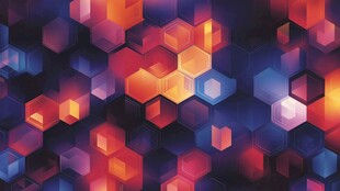 炫彩六边形几何图案背景