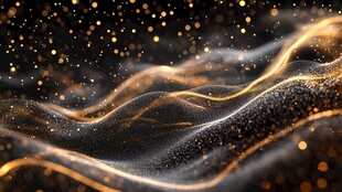 金色流光粒子动感背景图