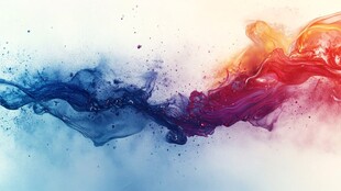 彩色墨水在空中舞动效果