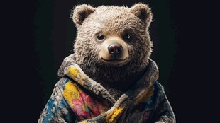 穿着花衣服的可爱小熊