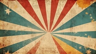 复古放射状多彩条纹图案