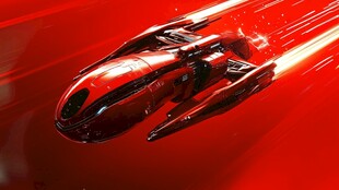 红色科幻飞船极速飞行