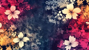 绚丽花卉背景图案设计