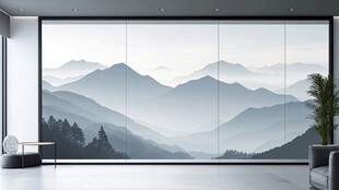 山水背景墙营造雅致空间