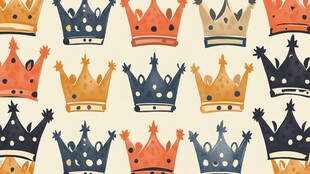 彩色皇冠图案背景