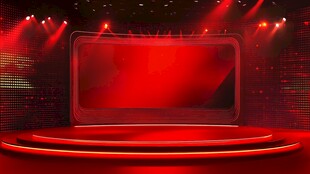 红色舞台大屏灯光秀场景