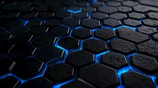 酷炫黑蓝六边形科技纹理