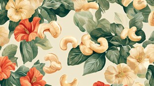 腰果花卉图案背景图
