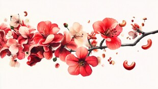 绽放的娇艳花枝