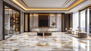 现代奢华大理石客厅空间