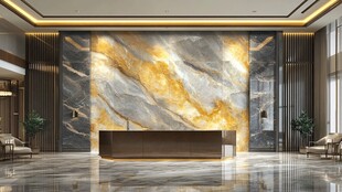 豪华大理石大厅接待区