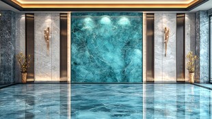 奢华大理石装饰的高端大厅