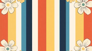 条纹花卉背景图案设计