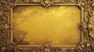 华丽金色雕花画框背景