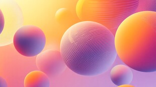 梦幻渐变多彩球体背景图