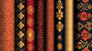 中式传统花纹精美布料图案