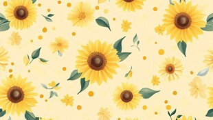 向日葵花卉无缝背景图案