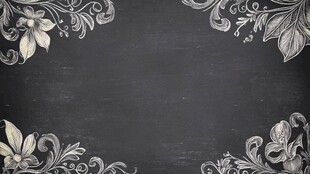 黑板边框装饰 花卉藤蔓图案