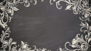 黑板上的精致花卉边框