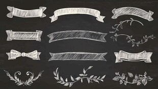 黑板风手绘装饰性横幅元素