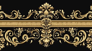奢华黑金欧式花纹装饰