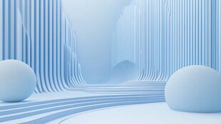 蓝色几何空间场景