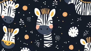 可爱斑马图案的童趣背景