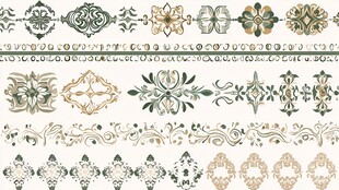 复古精美花纹装饰图案集