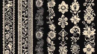 复古花卉装饰图案设计