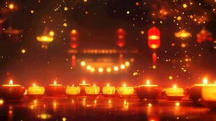 灯火璀璨的中式节日场景