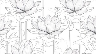 水墨风莲花图案设计