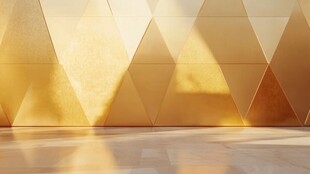 金色几何墙面创意空间