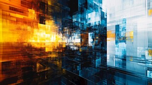 科技幻彩城市抽象背景图