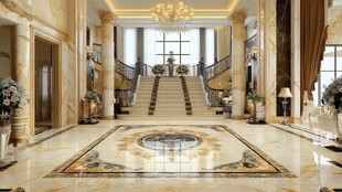 豪华大气的欧式别墅大堂