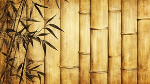 竹影斑驳 古朴竹墙意境美