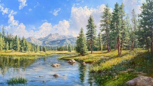 山间河畔美景