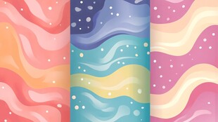 多彩波浪梦幻背景图案