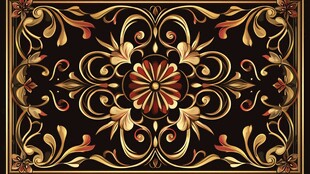 古典金色花纹装饰图案