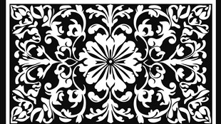 复古黑白花卉镂空图案