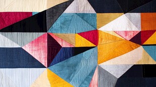 多彩几何拼接艺术织物