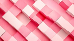 粉色立体方块几何图案背景