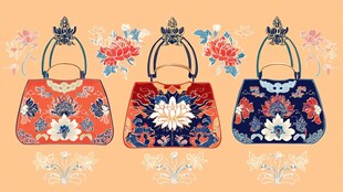 中式刺绣风精美手提包设计