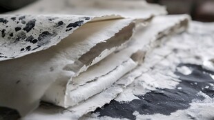 手工宣纸堆叠特写