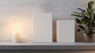 简约摆件与绿植的温馨组合