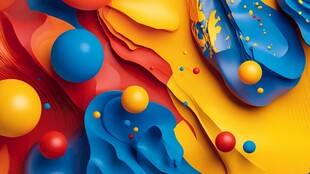 多彩立体几何创意图案