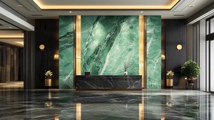 奢华大理石前台大厅设计